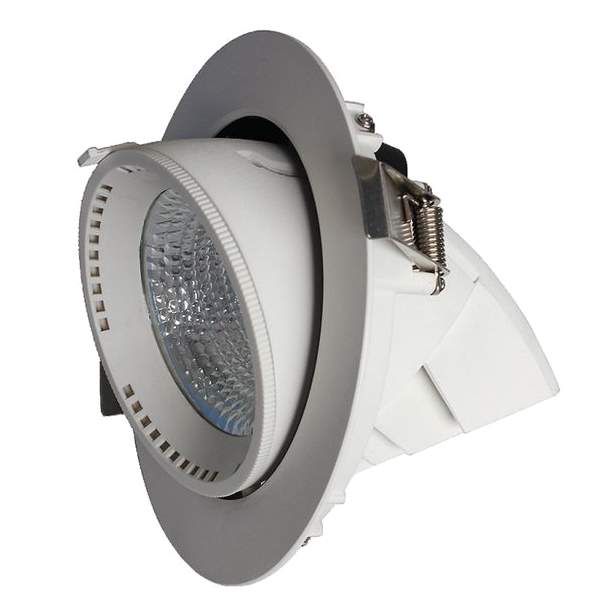Встраиваемый поворотный светодиодный светильник 40W, 3000K, CRI80, 60 гр, IP20, 220В, on/off, белый
