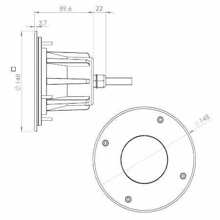 Встраиваемый грунтовый точечный светильник Ground Medium (L)